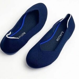 Rothy’s‎ - women’s The flat travel ballet knit shoes navy blue size 8.5